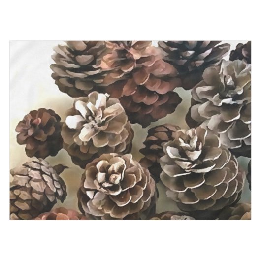 Pine Cones Organic Kerstsierents Art Tafelkleed (Voorkant (Horizontaal))
