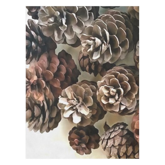 Pine Cones Organic Kerstsierents Art Tafelkleed (Voorkant)