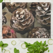 Pine Cones Organic Kerstsierents Art Theedoek (Gevouwen)