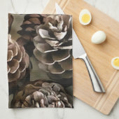 Pine Cones Organic Kerstsierents Art Theedoek (Quarter Fold)