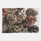 Pine Cones Organic Kerstsierents Art Theedoek (Horizontaal)
