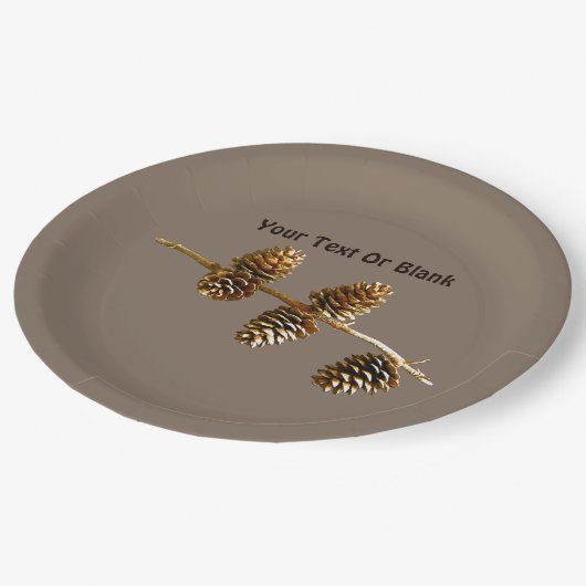 Pine Cones Papieren Bordje (Gekanteld)