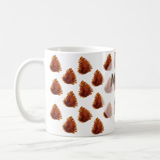 Pine Cones Pattern-Mok Koffiemok (Links)