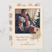 Pine Cones Photo Holiday Card Feestdagenkaart (Voorkant / Achterkant)
