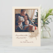 Pine Cones Photo Holiday Card Feestdagenkaart (Staand voorkant)