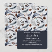 Pine Cones & Pine Needles Patroon Birthday Kaart (Voorkant / Achterkant)