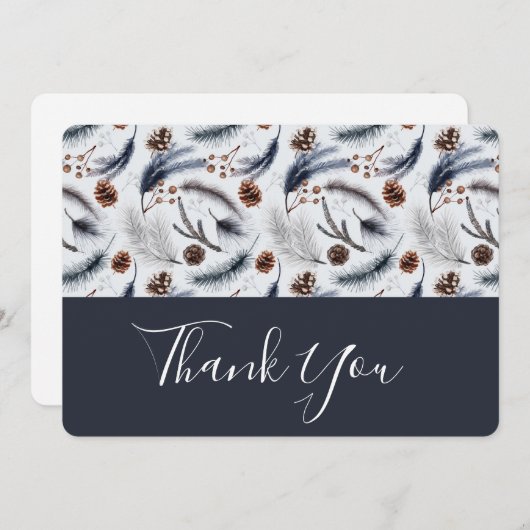 Pine Cones & Pine Needles Patroon Dank u Bedankkaart (Voorkant / Achterkant)
