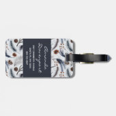 Pine Cones & Pine Needles Waterverf Patroon Bagagelabel (Achterkant horizontaal)