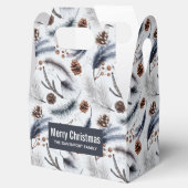 Pine Cones & Pine Needles Waterverf Patroon Bedankdoosjes (Geopend)