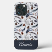 Pine Cones & Pine Needles Waterverf Patroon Case-Mate iPhone Case (Achterkant)