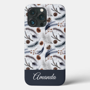 Pine Cones & Pine Needles Waterverf Patroon Case-Mate iPhone Case