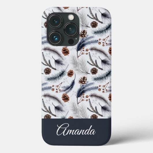 Pine Cones & Pine Needles Waterverf Patroon Case-Mate iPhone Case (Achterkant)