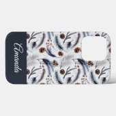 Pine Cones & Pine Needles Waterverf Patroon Case-Mate iPhone Case (Achterkant (horizontaal))