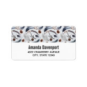 Pine Cones & Pine Needles Waterverf Patroon Etiket (Voorkant)