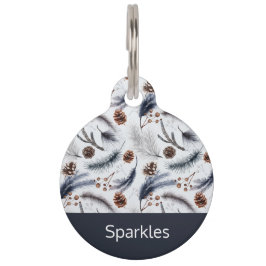 Pine Cones & Pine Needles Waterverf Patroon Huisdierpenning