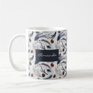 Pine Cones & Pine Needles Waterverf Patroon Koffiemok