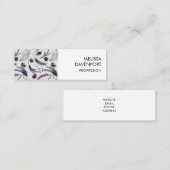 Pine Cones & Pine Needles Waterverf Patroon Mini Visitekaartje (Voorkant / Achterkant)