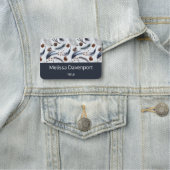 Pine Cones & Pine Needles Waterverf Patroon Naamplaatje (In situ)