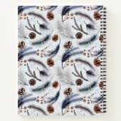 Pine Cones & Pine Needles Waterverf Patroon Notitieboek (Achterkant)