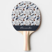Pine Cones & Pine Needles Waterverf Patroon Tafeltennisbatje (Voorkant)