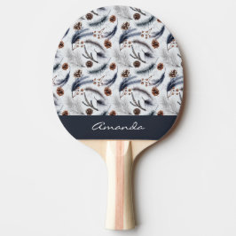 Pine Cones & Pine Needles Waterverf Patroon Tafeltennisbatje