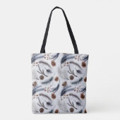 Pine Cones & Pine Needles Waterverf Patroon Tote Bag (Achterkant)