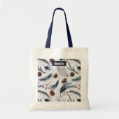 Pine Cones & Pine Needles Waterverf Patroon Tote Bag (Voorkant)