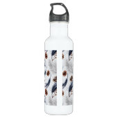 Pine Cones & Pine Needles Waterverf Patroon Waterfles (Achterkant)
