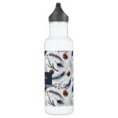 Pine Cones & Pine Needles Waterverf Patroon Waterfles (Rechts)