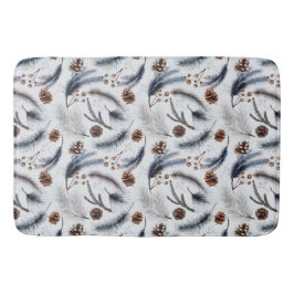 Pine Cones & Pine Needles Winter Pattern Badmat