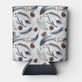 Pine Cones & Pine Needles Winter Pattern Blikjeskoeler (Voorkant)