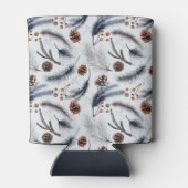 Pine Cones & Pine Needles Winter Pattern Blikjeskoeler (Achterkant)