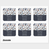 Pine Cones & Pine Needles Winter Pattern Business Vierkante Sticker (Vel)