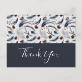 Pine Cones & Pine Needles Winter Pattern Dank u Briefkaart (Voorkant)