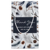 Pine Cones & Pine Needles Winter Pattern Dank u Klein Cadeauzakje (Achterkant)