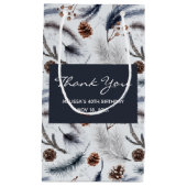 Pine Cones & Pine Needles Winter Pattern Dank u Klein Cadeauzakje (Voorkant)