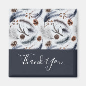 Pine Cones & Pine Needles Winter Pattern Dank u Magneet (Voorkant)