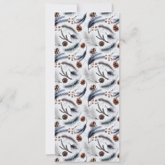 Pine Cones & Pine Needles Winter Pattern Kaart (Achterkant)