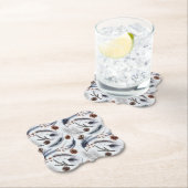 Pine Cones & Pine Needles Winter Pattern Kartonnen Onderzetters (Insitu)