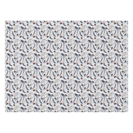 Pine Cones & Pine Needles Winter Pattern Tafelkleed (Voorkant (Horizontaal))
