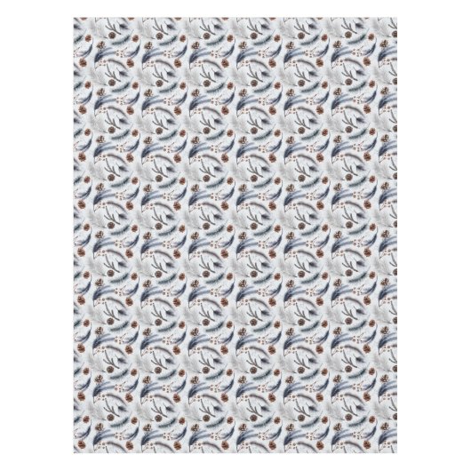 Pine Cones & Pine Needles Winter Pattern Tafelkleed (Voorkant)