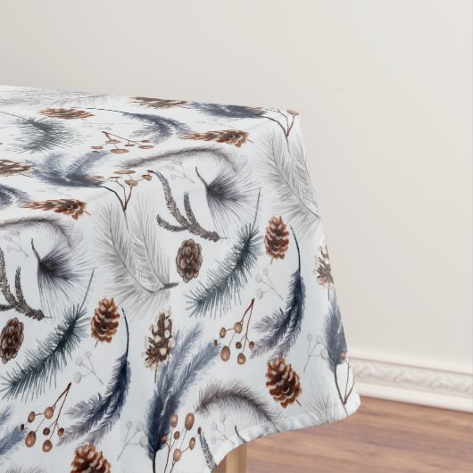 Pine Cones & Pine Needles Winter Pattern Tafelkleed (Voorbeeld)