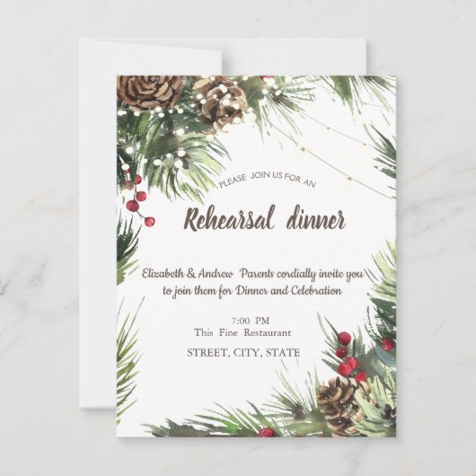 Pine Cones, Pine Tree Branches Kaart (Voorkant)