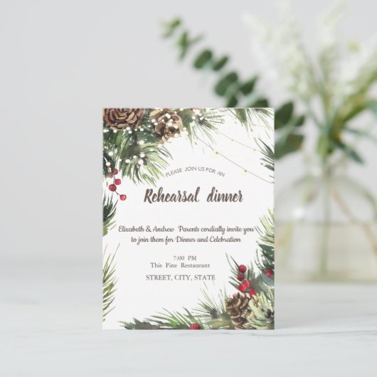 Pine Cones, Pine Tree Branches Kaart (Staand voorkant)