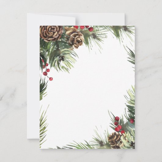 Pine Cones, Pine Tree Branches Kaart (Achterkant)