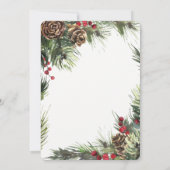 Pine Cones, Pine Tree Branches kerstparty Kaart (Achterkant)