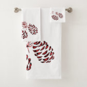 Pine Cones Red en Black Buffalo Pset Bad Handdoek (Insitu)