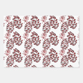 Pine Cones Red en Black Buffalo Pset Inpakpapier Vel (Voorkant)