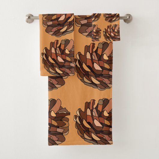 Pine Cones Rustic Natuur Botanical Bad Handdoek (Insitu)