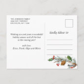 Pine Cones Rustiek Vrolijk Kerstfeest 3 Foto Vakan Briefkaart (Achterkant)